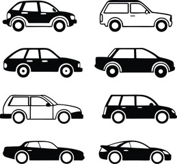 Different cars icons collection. Vector illustration