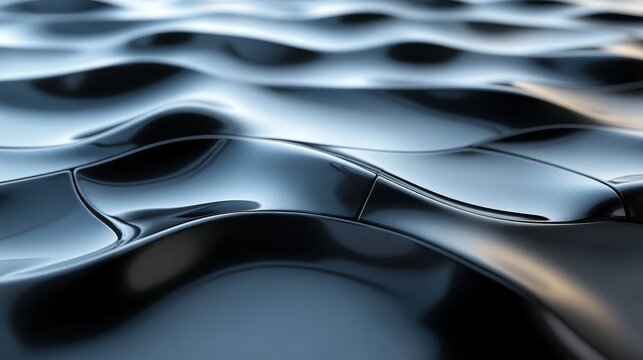 Abstract shiny smooth curved surface in a dark color tone