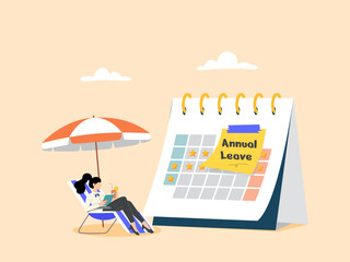 Vacation or time off from work to take a break from hard work