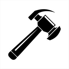 Steel hammer black and white silhouette illustration