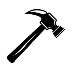 Steel hammer black and white silhouette illustration