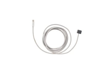 White cable USB Type-C isolated on transparent background 