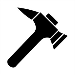Steel hammer black and white silhouette illustration