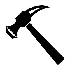 Steel hammer black and white silhouette illustration