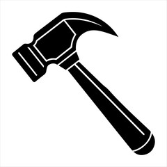 Steel hammer black and white silhouette illustration