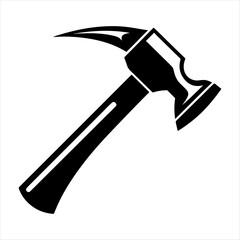 Steel hammer black and white silhouette illustration