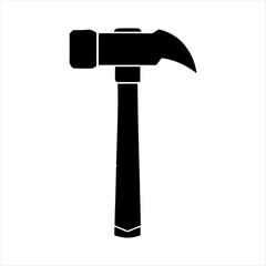 Steel hammer black and white silhouette illustration