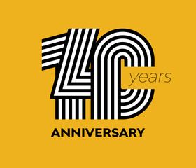 140 years retro anniversary vector template illustration template design template