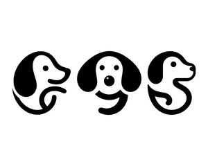 Dog Logo Design Icon Symbol Vector Template. 