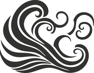 Fototapeta premium Abstract black wave design with swirling oceanic patterns.