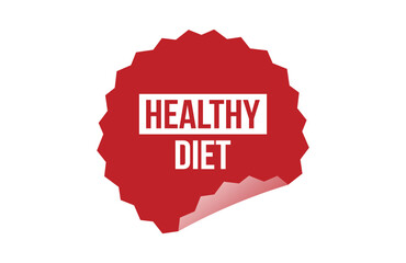 Healthy diet red ribbon label banner.