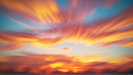Obraz premium Vibrant Abstract Sunset Sky with Soft Blured Colors Creating a Dreamy Atmosphere Ideal for Background or Artistic Design Projects
