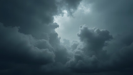Fototapeta premium Dark Stormy Cloud Background with Intense Gray Swirling Sky Texture