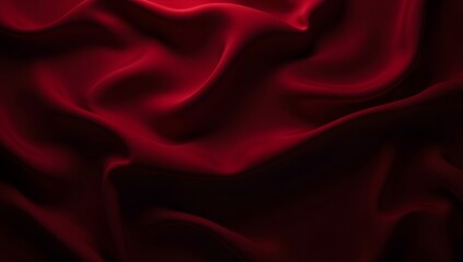 Obraz premium Luxurious Black and Red Silk Satin Background with Elegant Wavy Folds