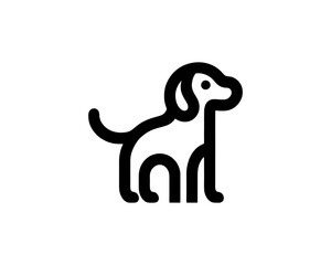 minimal outline dog logo design