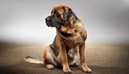gros chien, colosse ou molosse assis, portrait de canid&eacute;
