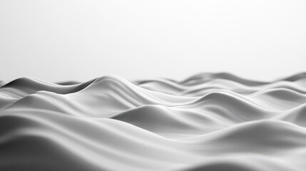 Fototapeta premium A serene abstract landscape featuring gentle white waves, evoking a sense of calm and tranquility in a minimalist setting.
