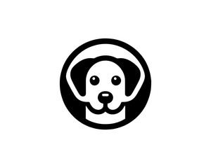 Circle Dog Head Logo Design Vector Illustration