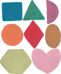 set of colorful shaped paper stickers