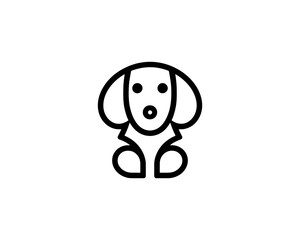 minimal outline dog logo design