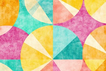 Colorful Geometric Patterns with Circles and Triangles in Pastel Shades