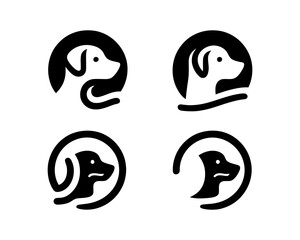 Set of Dog Logo Design Icon Symbol Vector Template. 
