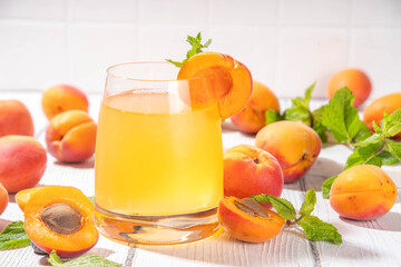 Apricot mojito or lemonade cold fruit drink