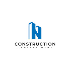 Initial letter n building contruction logo, icon, symbol