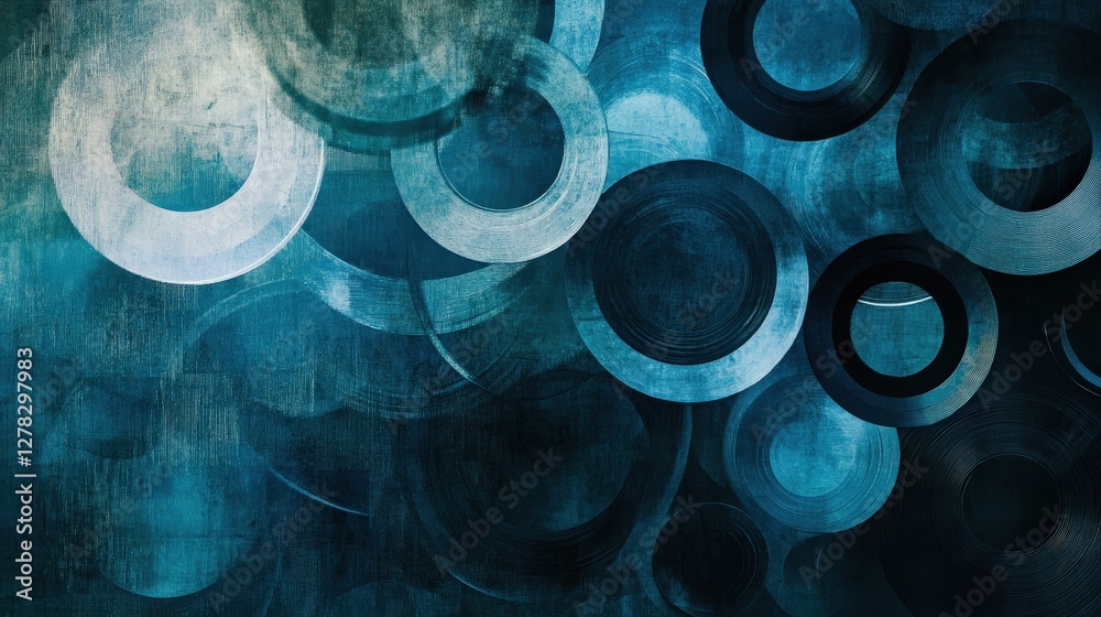 Poster layered circles, each with a different opacity, creating a visual effect of depth and movement.