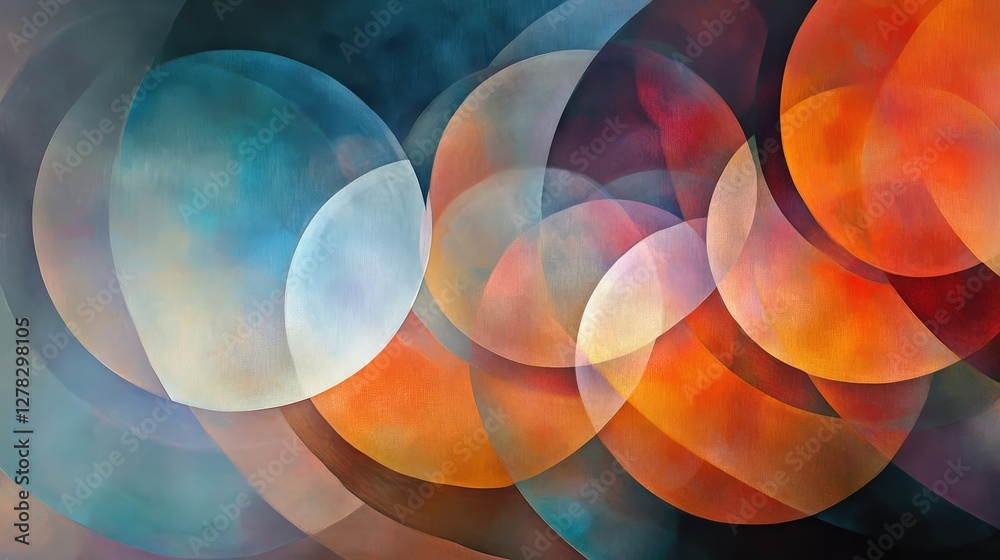 Poster layered circles, each with a different opacity, creating a visual effect of depth and movement.