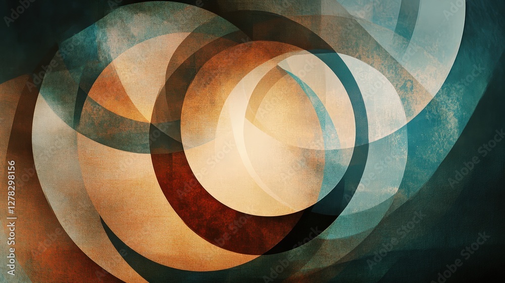 Poster layered circles, each with a different opacity, creating a visual effect of depth and movement.