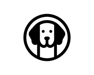 Circle Dog Head Logo Design Vector Illustration