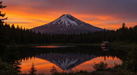 sunset in the mountains