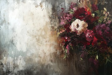Elegant Floral Arrangement in Abstract Background with Textures