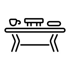 A linear icon of coffee table 