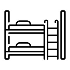 Bunk bed icon in linear style 