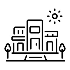 Contemporary exterior icon in line style 