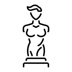 Sculpture icon in linear style 