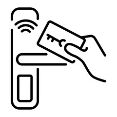A line style icon of key card 