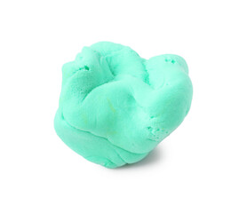 Bright turquoise play dough isolated on white