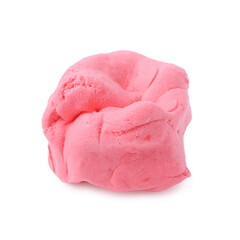 Bright pink play dough isolated on white