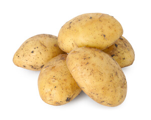 Fresh raw potatoes isolated on white. Vegetable root