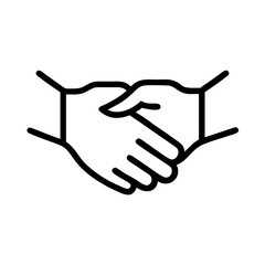 Obraz premium Handshake Icon in Black Outline Style