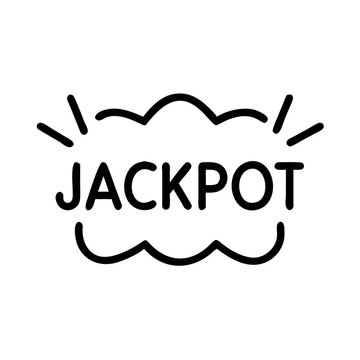 Jackpot icon in outline style for luck and gambling success