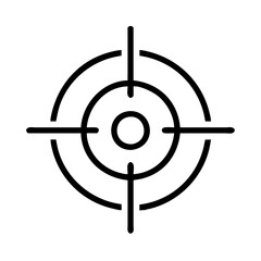 Target focus icon in outline style for goals and precision