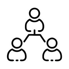 Fototapeta premium Team hierarchy icon in outline style for leadership and structure