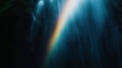 Fototapeta premium Enchanted rainbow in misty waterfall