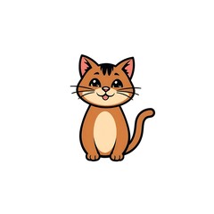 Playful Cat Mascot Logo with a Fun and Friendly Expression on a Clean White Background