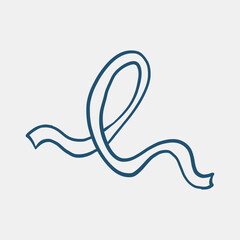 Obraz premium Hand drawn ribbon doodle vector