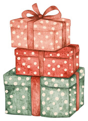 Obraz premium PNG Gift illustration watercolor ribbon.